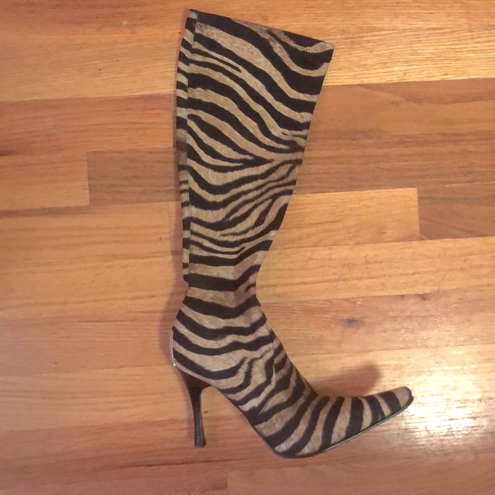 Zebra Knee High Boots